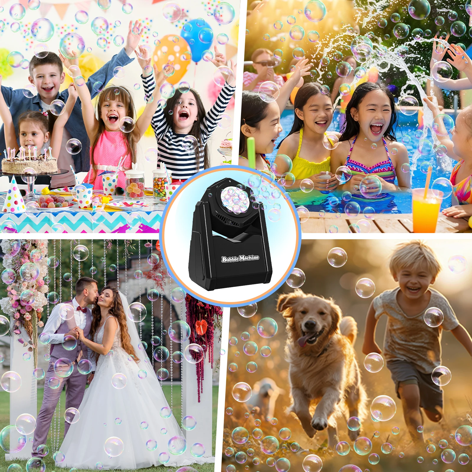 Bubble Maker with Bubble Solution Operated by Batteries for Indoor Outdoor