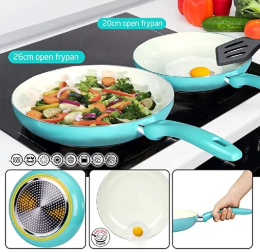 ECO-Friendly Aluminum Alloy ceramic coating cookware sets with cd bottom