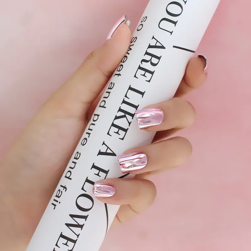 Aritificial False Finger Nail Press On Salon False Nail Decorated Metallic False Nail Tips