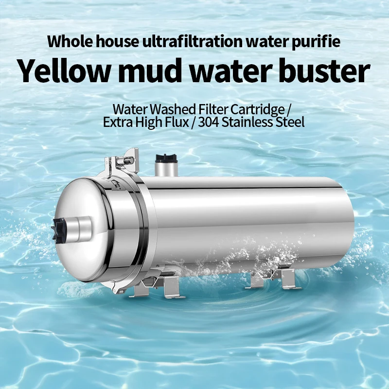 UF Front Water Filter Ultrafiltration Purification System High-flow Household Stainless Steel for Water for Home Use 1000L