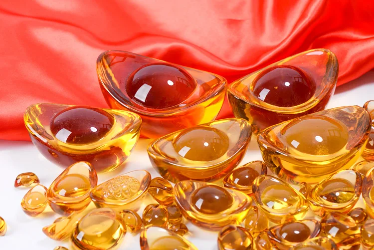 Fengshui Wealth Crystal Wholesale China Ingot Feng Shui Home Decoration Love Crystal Quartz Stone Hand Carved Engraving Model