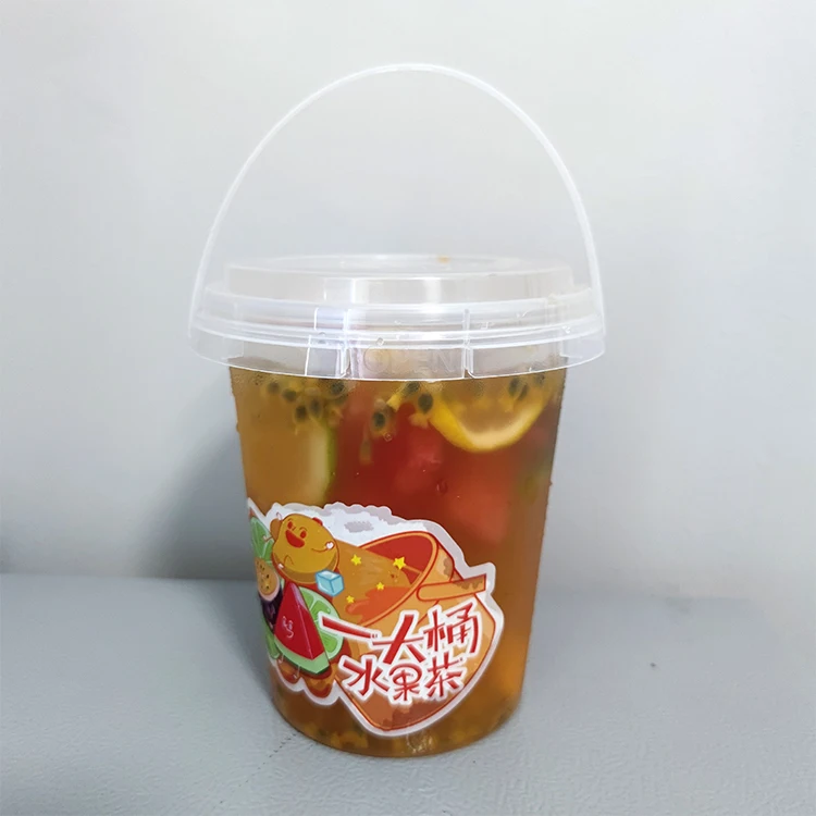 2.5/5/10 gallons food grade transparent mini round popcorn buckets plastic