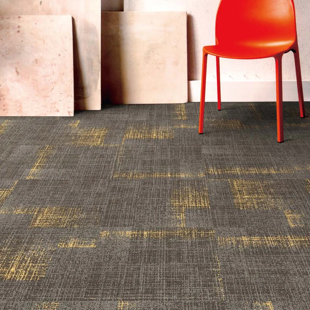 Eco-friendly High Quality Modular Nylon PVC Backing Carpet Tiles 50*50cm commercial solution dyed nylon office carpet tiles