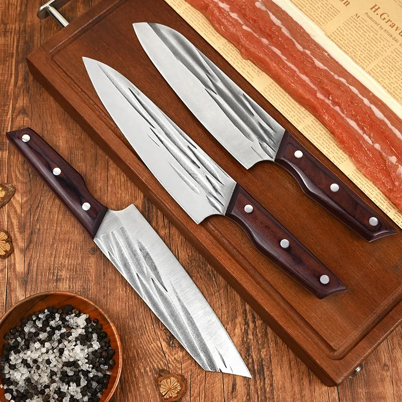 Xingye Knife High Carbon Steel Fishing Knives Ebony Wood Handle Cooking Slicing Knives Chef Set