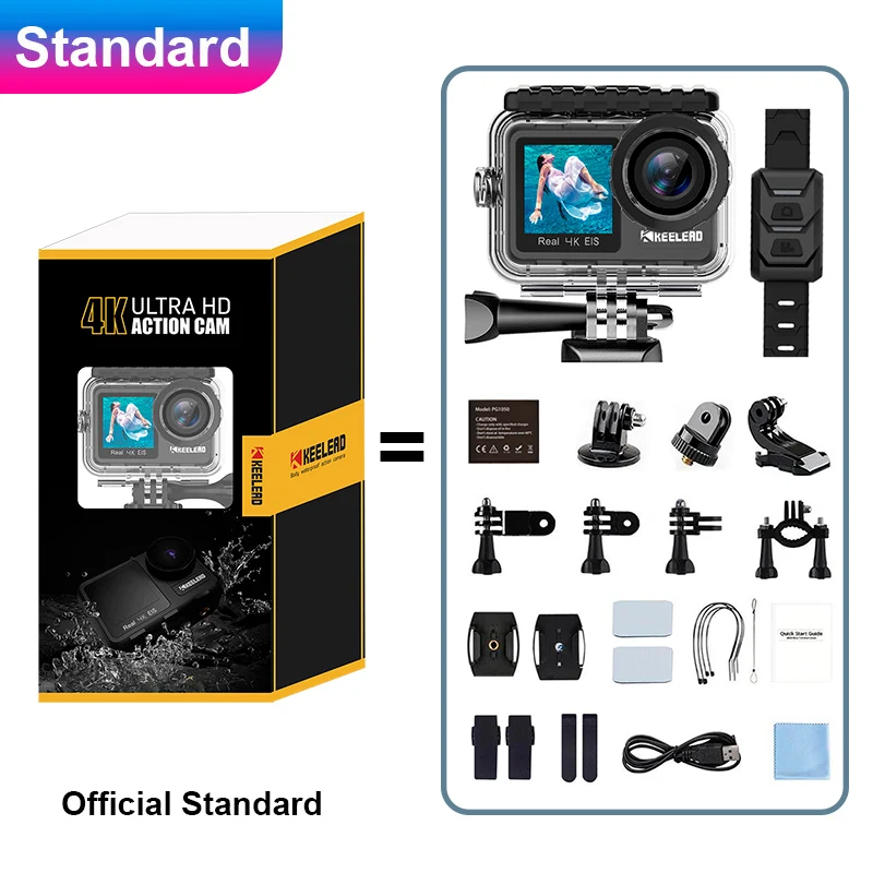  Keelead K80 4K 60FPS 20MP 2 0 сенсорный ЖК-экран EIS двойной экран Wi-Fi Веб-камера водонепроницаемый шлем спортивная видеокамера