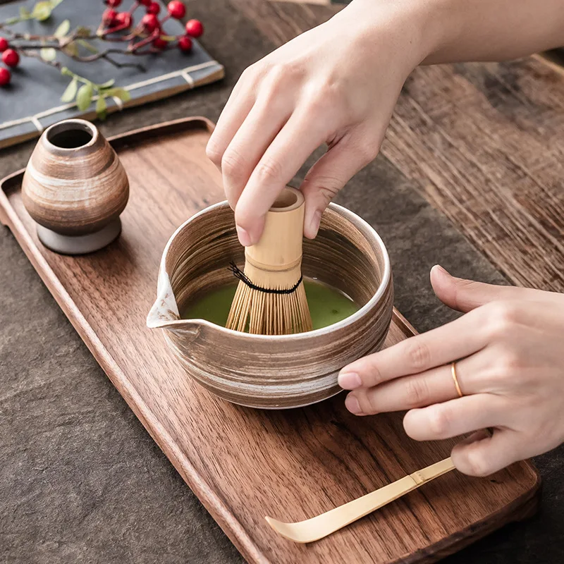 Tea Ceremony Accessory Matcha Whisk Bowl and Holder Japanese Tea Chasen Matcha Set with Travel Gift Box