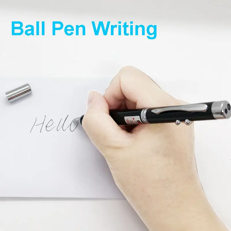 Wholesale 5 in 1 Red Pointer Retractable Telescopic Antenna Teaching Pointer Magnet Pen LED Flashlight Ball Pen with Metal Case