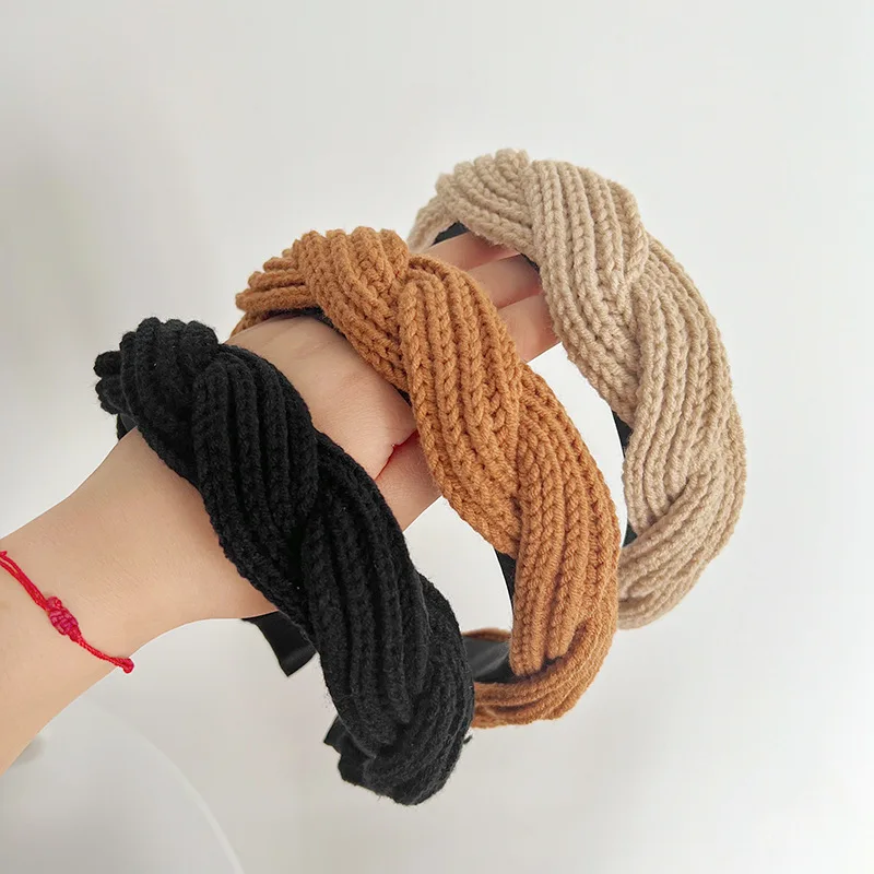 4cm Wide Acrylic Yards Braided Headbands For Women Big Plait Hairbands Hair Hoops For Girls Hair Accessories