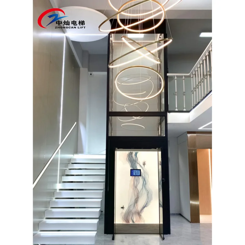 Factory price outdoor indoor villa lift 320kg 400kg 3 Floor home electric elevators residential elevator lift for house