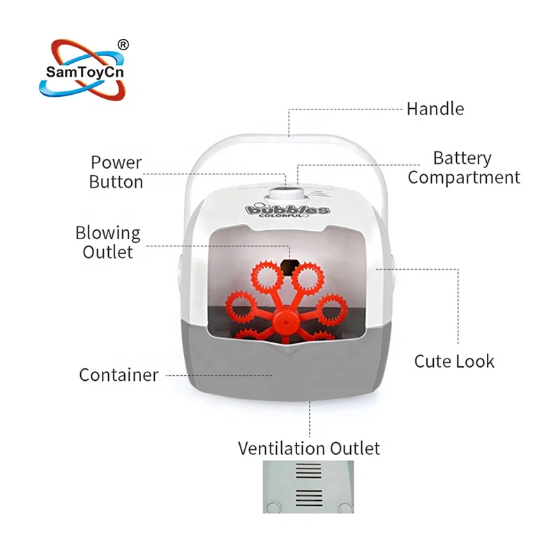 Electric Rechargeable Summer Outdoor Portable Bubble Blower Maker Automatic Bubble Machine for Kids