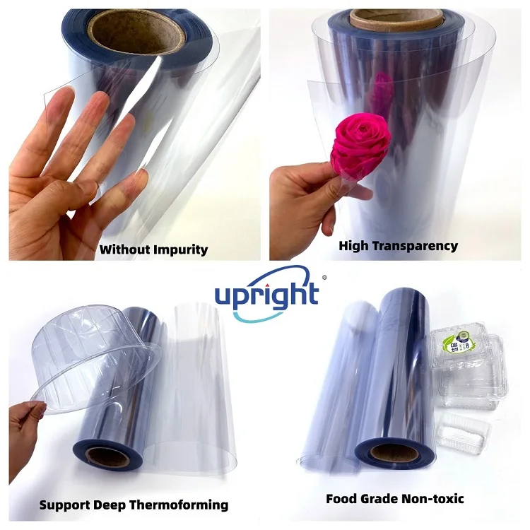 Upright Plastic Blister Shell Pack Pvc Semi Rigid Roll Food Grade Pvc Film For Food Packing