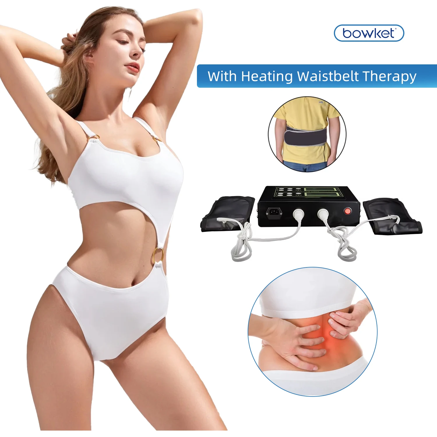 BOWKET Premium Ionic Detox Foot Spa Machine with Infrared Belt for Full Body Cleansing, Home Use, and Massage Therapy