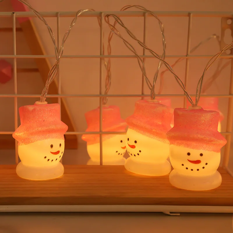 Led Christmas Snowman Lights string Santa Claus Candy  Xmas Tree Decoration Fairy Garland Ornament Lighting