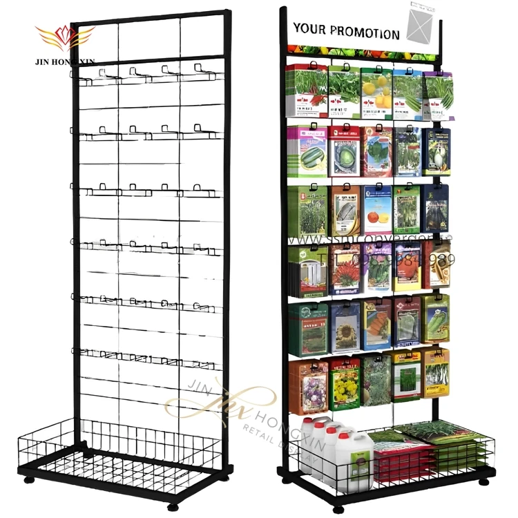 Customized Multifunction modern floor standing retail shelf flower seeds store display shelves