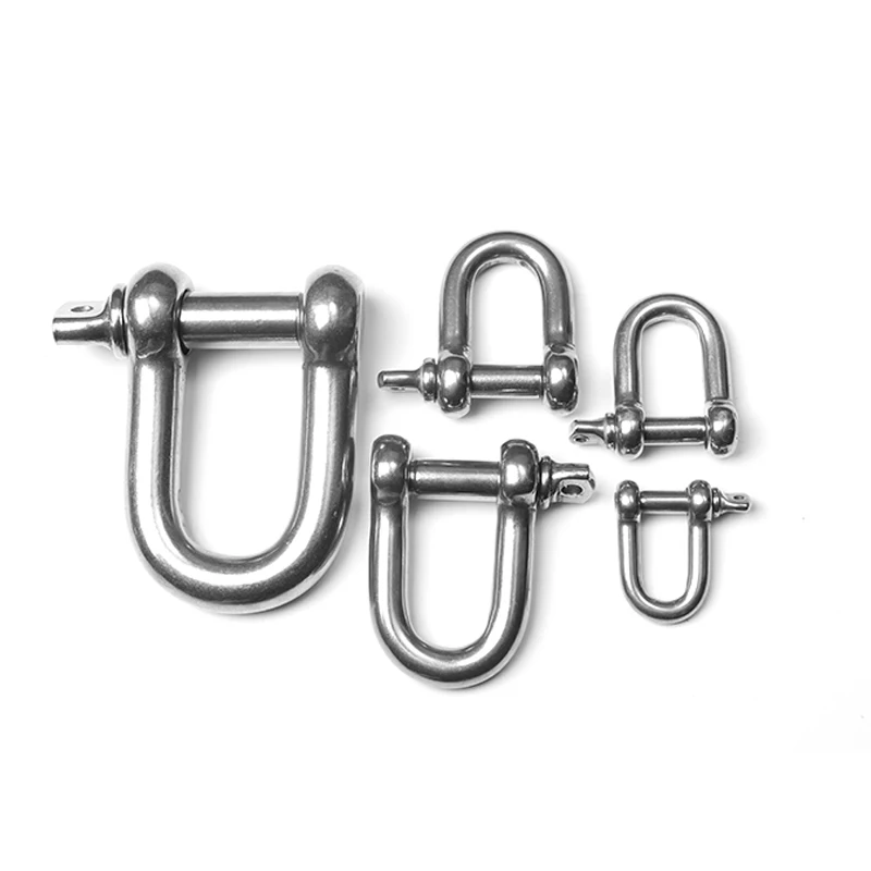 304 D shackle type with wire rope stainless Dee shackles