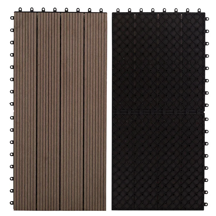 Interlocking Wpc Deck Tile Outdoor Composite Wood Wpc Deck Diy Interlocking Floor For Porch Terrace Garden