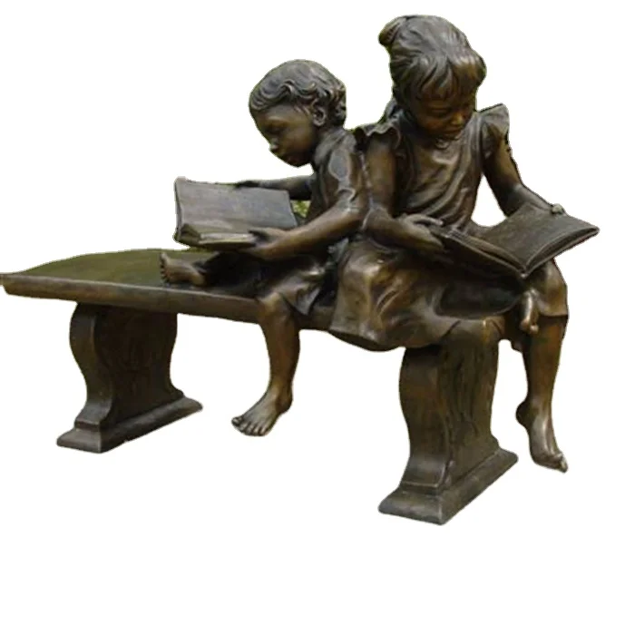 Garden Ornaments Life Size Child Reading Book Statues