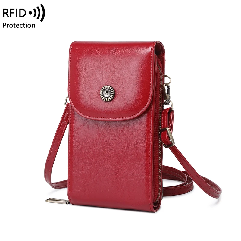 2024 small women hand bags mini phone purses and handbags ladies shoulder messenger bag leather RFID wallet women crossbody bag