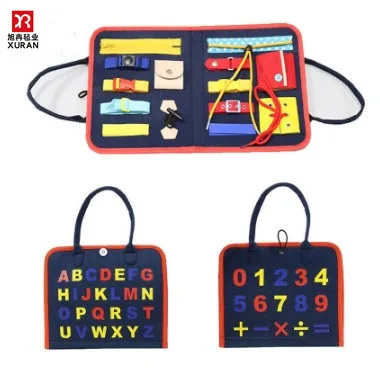 Montessori Early Educational Travel Basic Skills Activity Toy Felt board Felt Quiet Busy Board