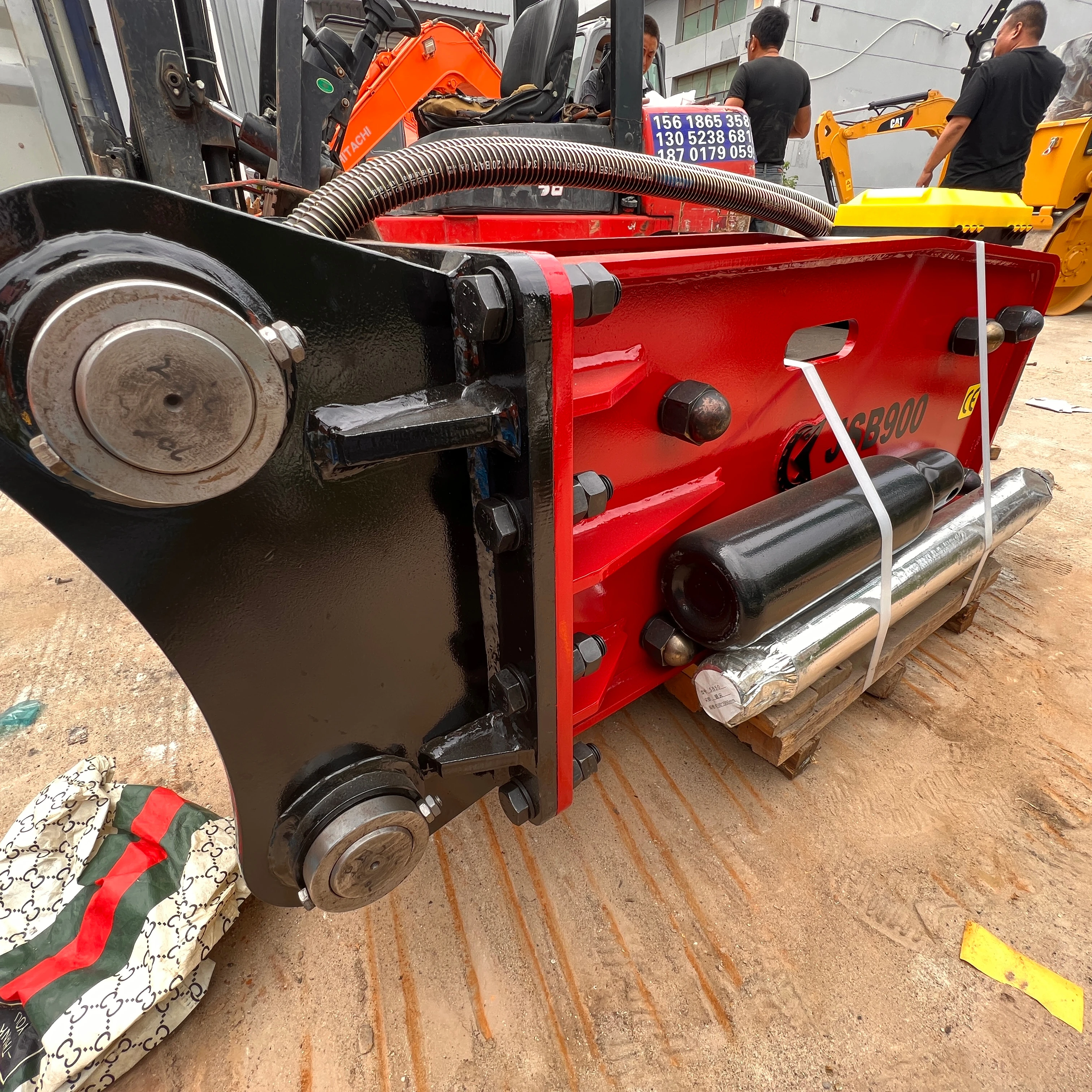 Excavator mounted Hydraulic impact hammer piling accessories