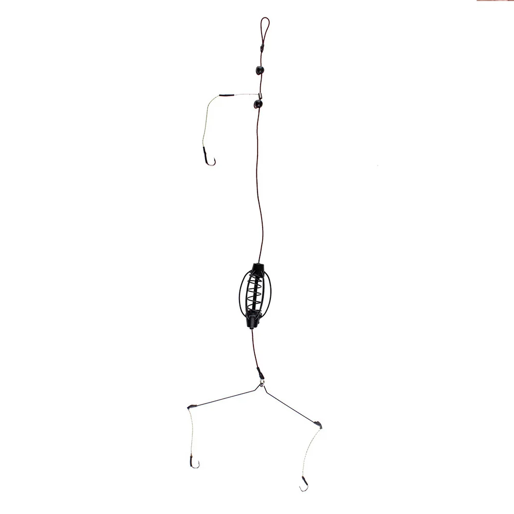 Hot sale Factory Price Carp Fishing Feeder 35cm European strong Fishing Baits Cages Hook Rig Set Inline Method Feeder  Tackle