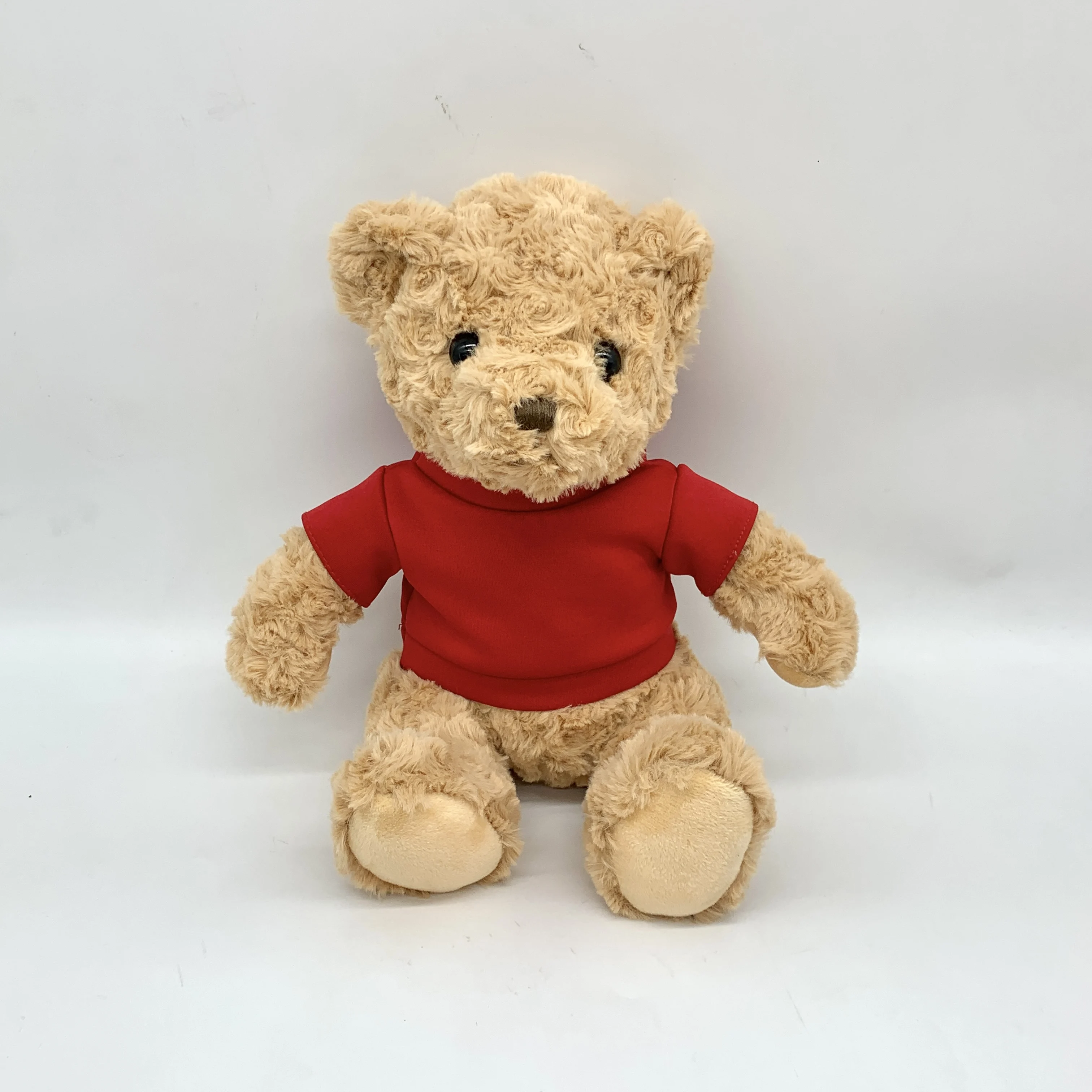 Customized plush teddy bear twisted flower sublimation teddy bear wearing T-shirt plush bear T-shirt with printed logo