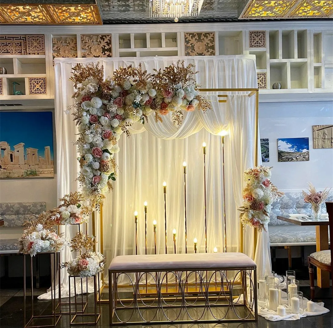 10 Heads Gold Reed Starlight Walkway Wedding Aisle Led Light For Wedding Event Candelabra Lights