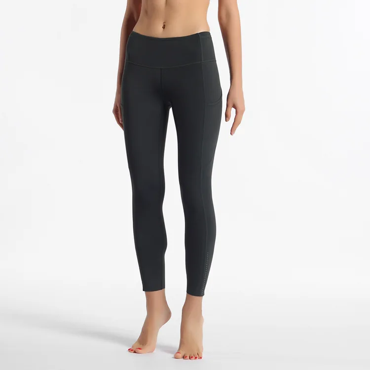 Plus Size Gym Fitness Wear Polyamide Elastane Leggings Pinstripe Yoga Pants Striped Breathable Holey Patchwork Trousers