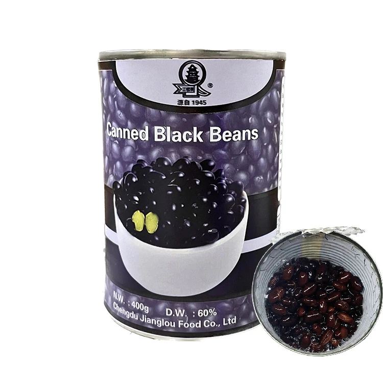 Wholesale tasty 400g canned organic black beans good quality salt canned food