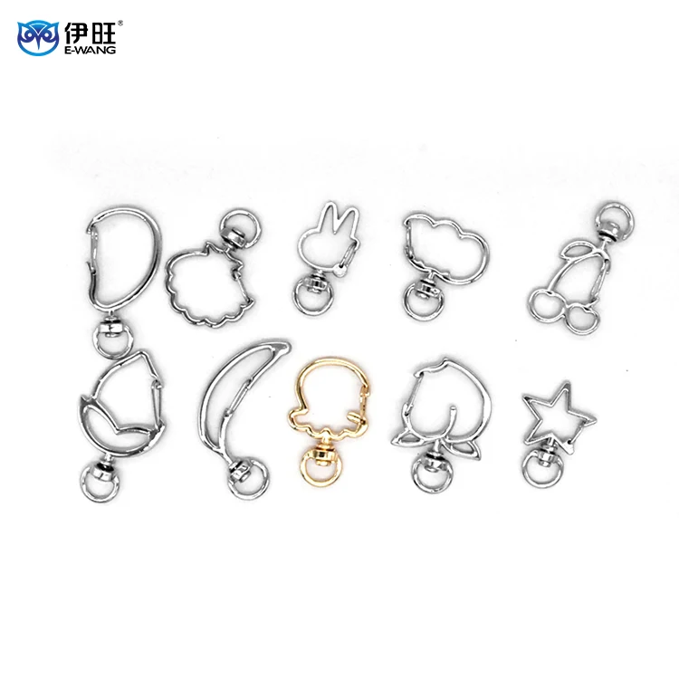 Ewang Fashionable DIY Jewelry Making Crafts Keychain with Swivel Clip Snap Hook for Cars and Keys