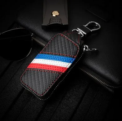 Rfid Bocking Coin  Wallet Car Custom Black PU Key Chain Bags Case Holder Key Wallets For Man