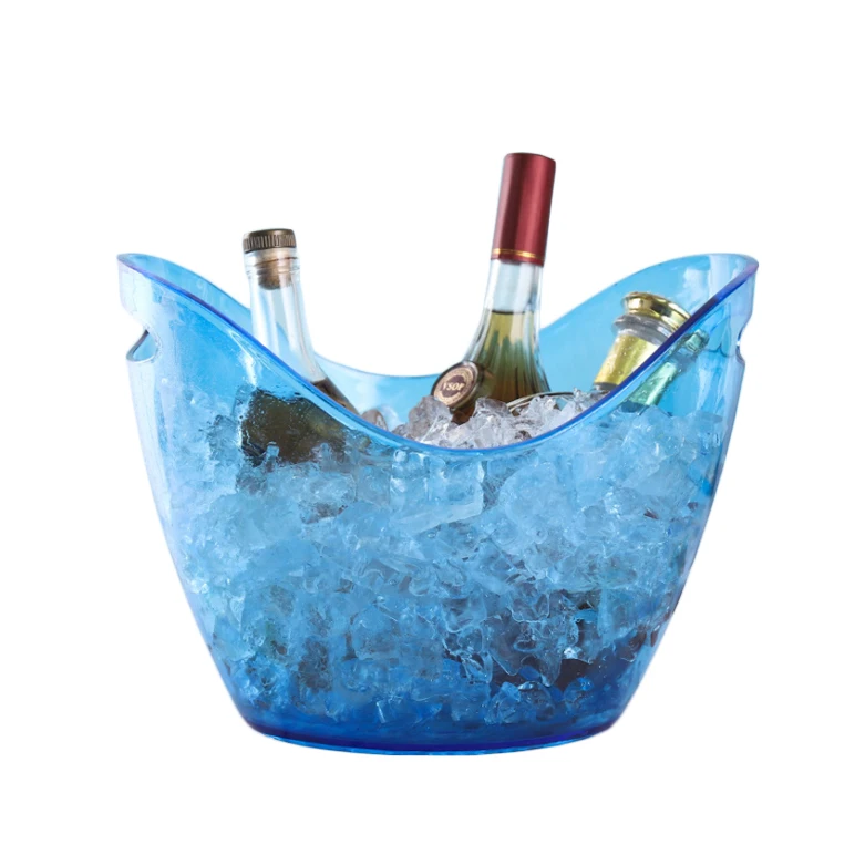 Durable Beverage Storage Tub 3.5L Clear Plastic Acrylic Champagne Wine Beer Plastic Ice Bucket For Parties