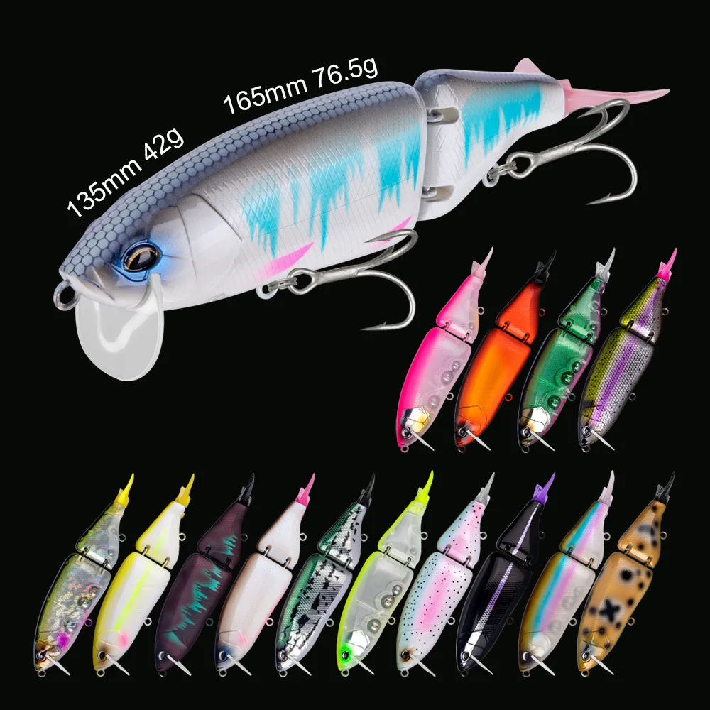 Silicone Floating Artificial Swimming Bait Detachable Design 3 Lips 5 Tails Ultraviolet Effect Multijoint Hard Bait Salt Water
