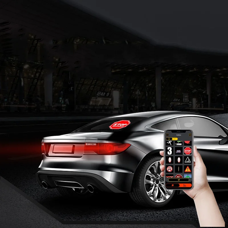 New High Resolution 64x64 Pixel LED Car Rear Window Display LED APP Programmable Car Sign Suction Cups RGB LED Smart Car Screen