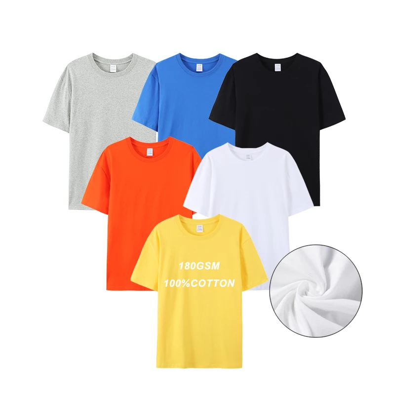 Custom Cotton Oversize Man T-Shirt Blank T Shirt For Men 180 Gsm Crewneck Short Sleeves T Shirt Wholesale China