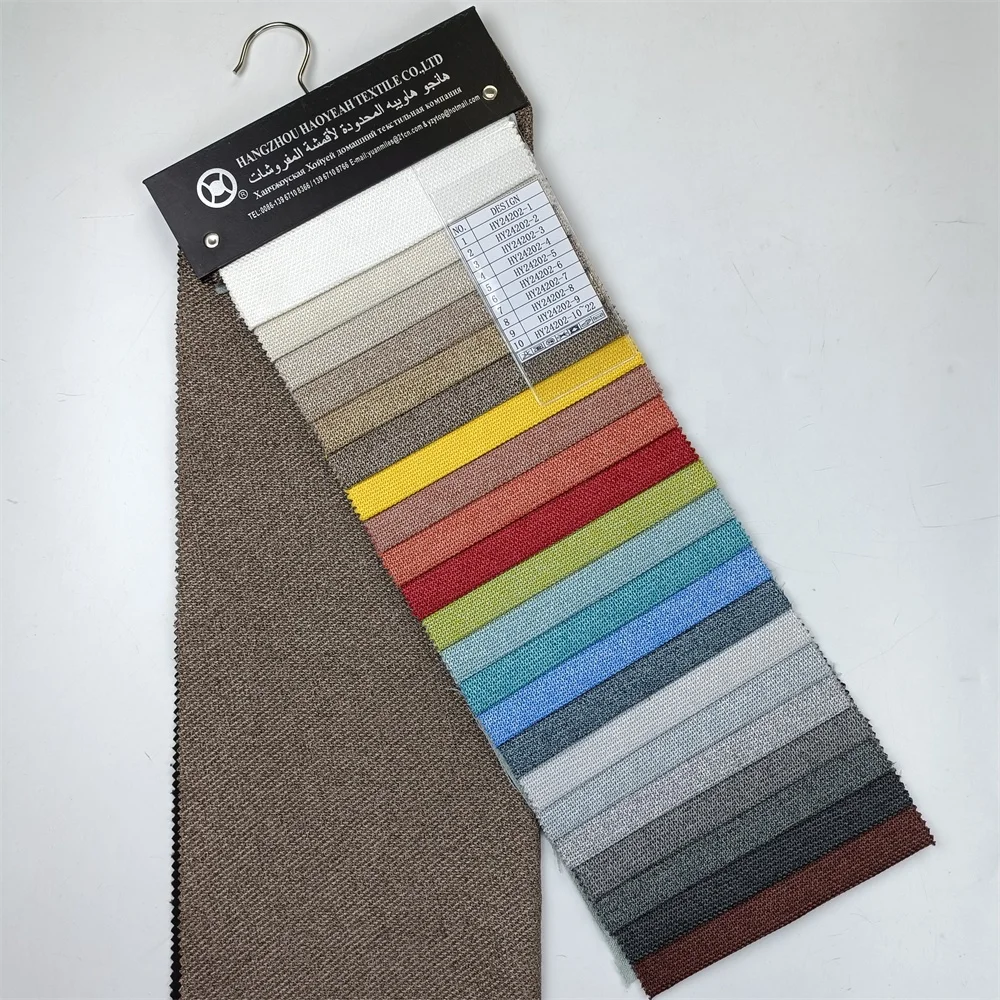 Factory 100% Polyester High Quality Linen Blend Fabric Woven Herringbone Linen Fabric Roll For Sofa Textile