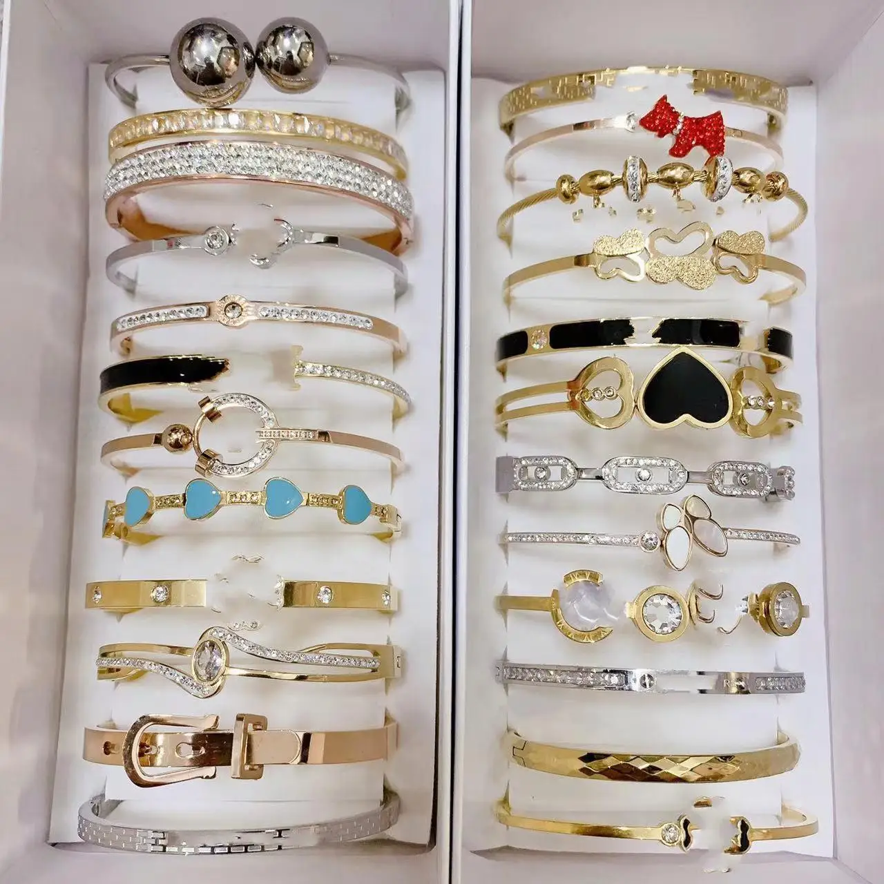 Luxury Designer Brand Jewelry Inspired Stainless Steel No Tarnish No Fade Bracelets Bangles For Women