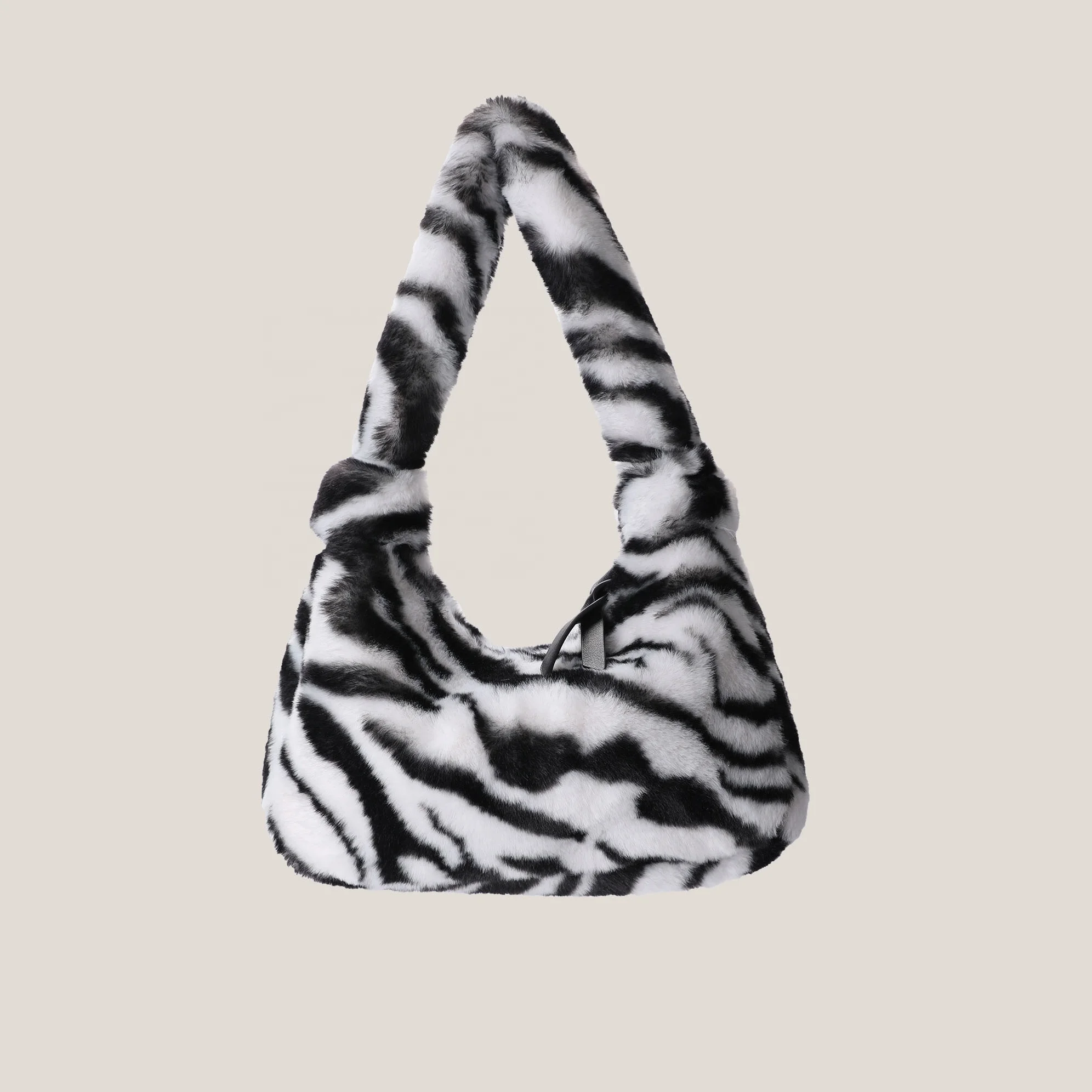 Hot Sale New Style zabra leopard Faux Fur Bag Faux Rabbit Fur Handbag for Women