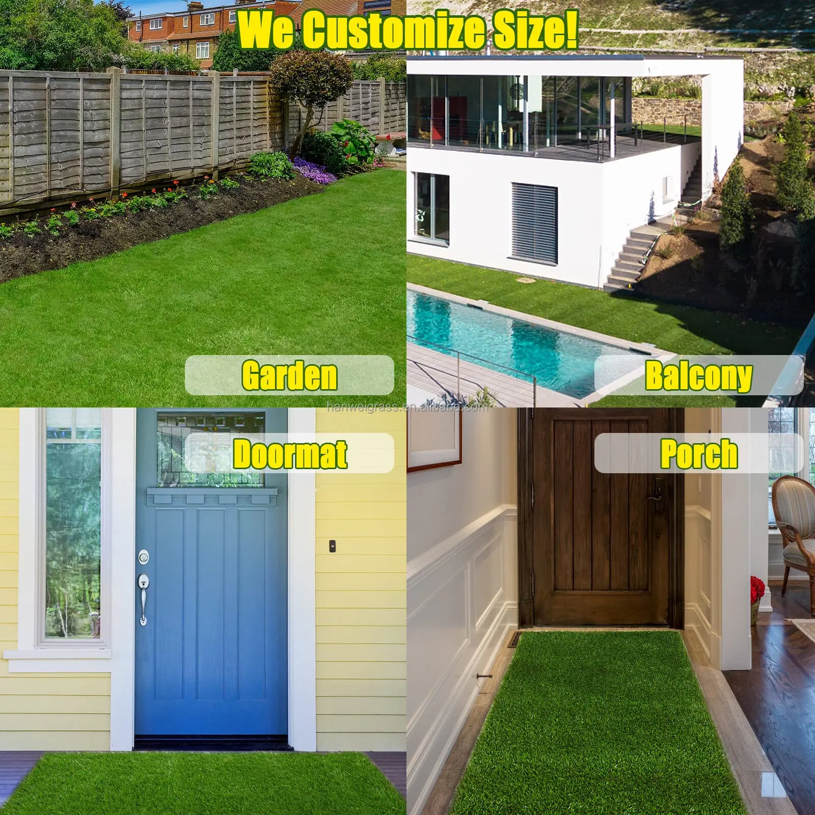 best seller kuwait green karpet gazon synthtique jardin  for Outdoor Lawn, Garden, Patio, Landscape, Balcony, Pet Mat,