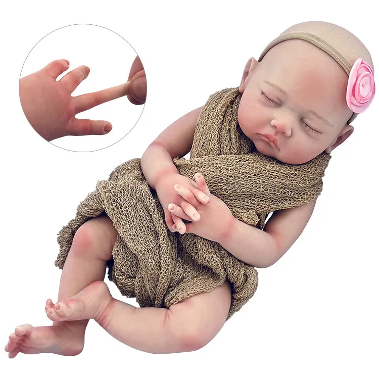 wholesale 18 inch  real lovely closed eyes  soft skin reborn baby dolls silicone for kids