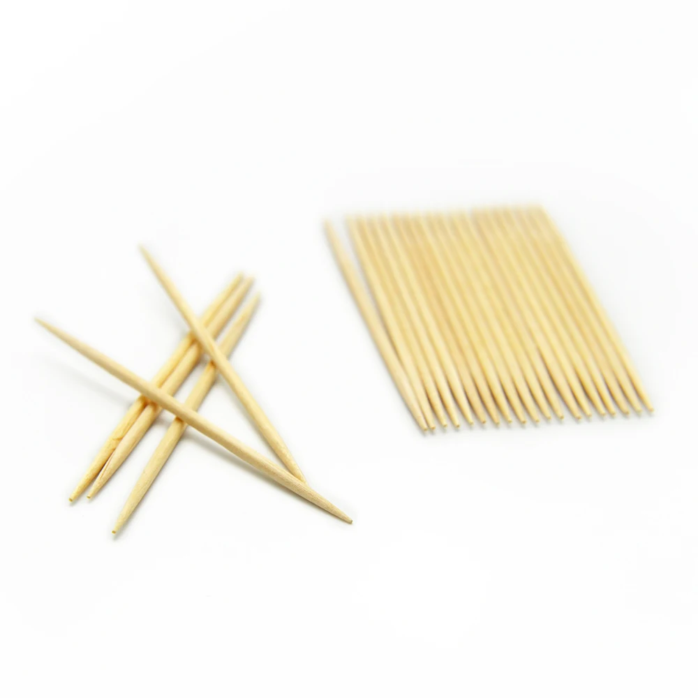 Высококачественные одноразовые деревянные зубочистки, образец, бесплатная доставка, двойная точка