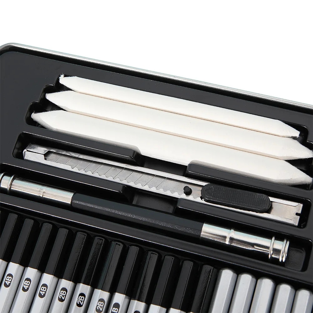 29Pieces Professional Art Supplies Students Painting Tool Drawing Sketching Pencils Kit Set