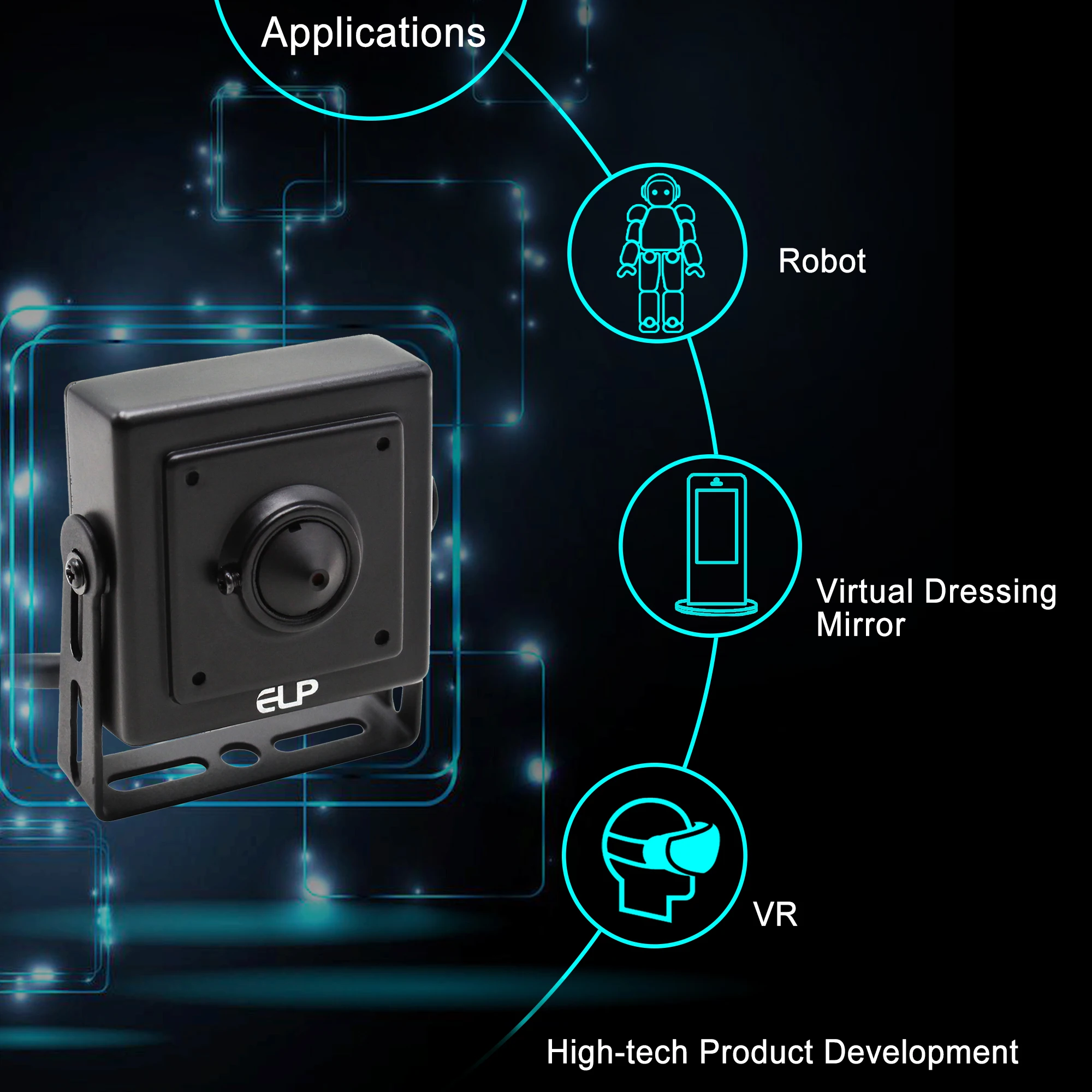 ELP Plug Play 3MP WDR UVC Webcam Full HD 1080p h.264 Mini Pin-hole USB Camera With Microphone