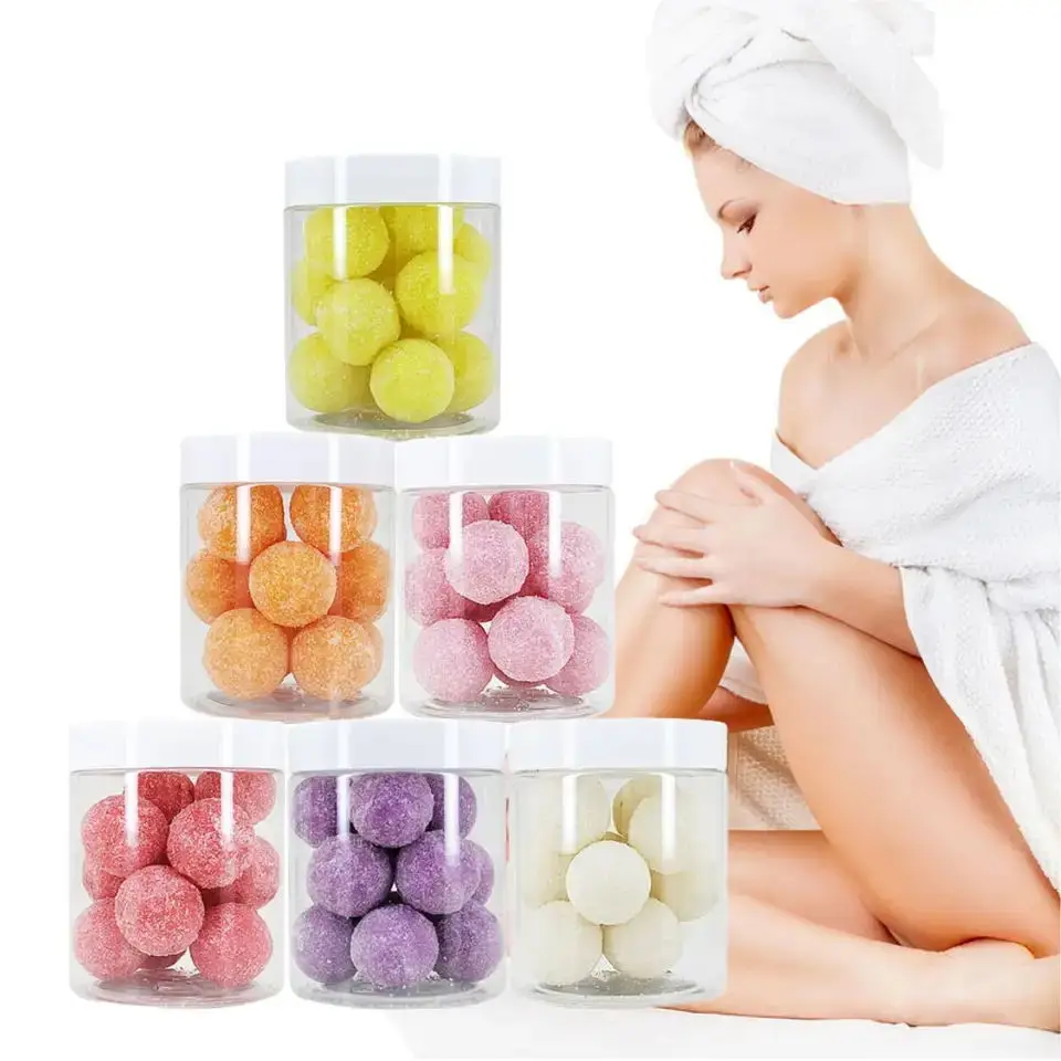 factory wholesale good smell organic body scrub exfoliator candy sugar mini body scrub ball skin whitening bath scrub ball