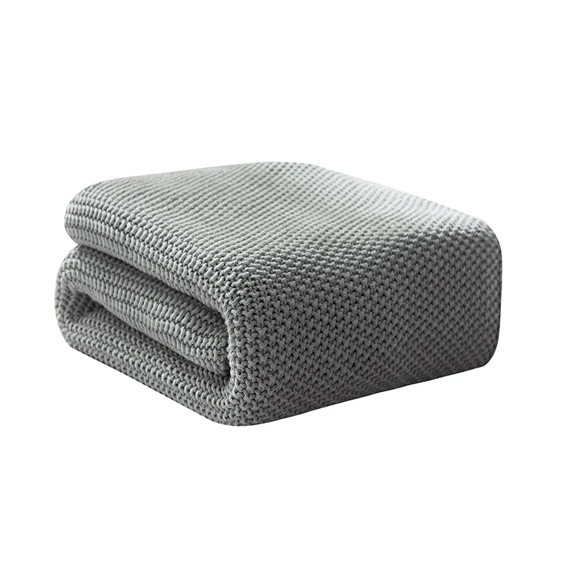 
Factory Low MOQ Organic Cotton Knitted Throw Blanket for Baby Adult 