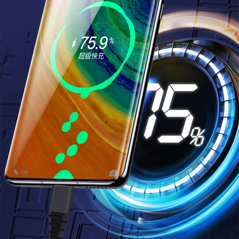 Type C Cable For Huawei P30 Pro Fast Charge Phone Charging Wire USB C Cable For Samsung S9 S8 S10 Type C 3A Charger