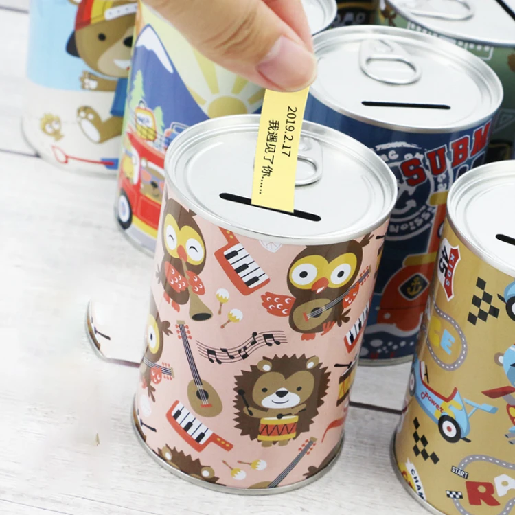 
Factory Supplier Cylinder Tin Can Coin Bank Metal Money Tin Box 