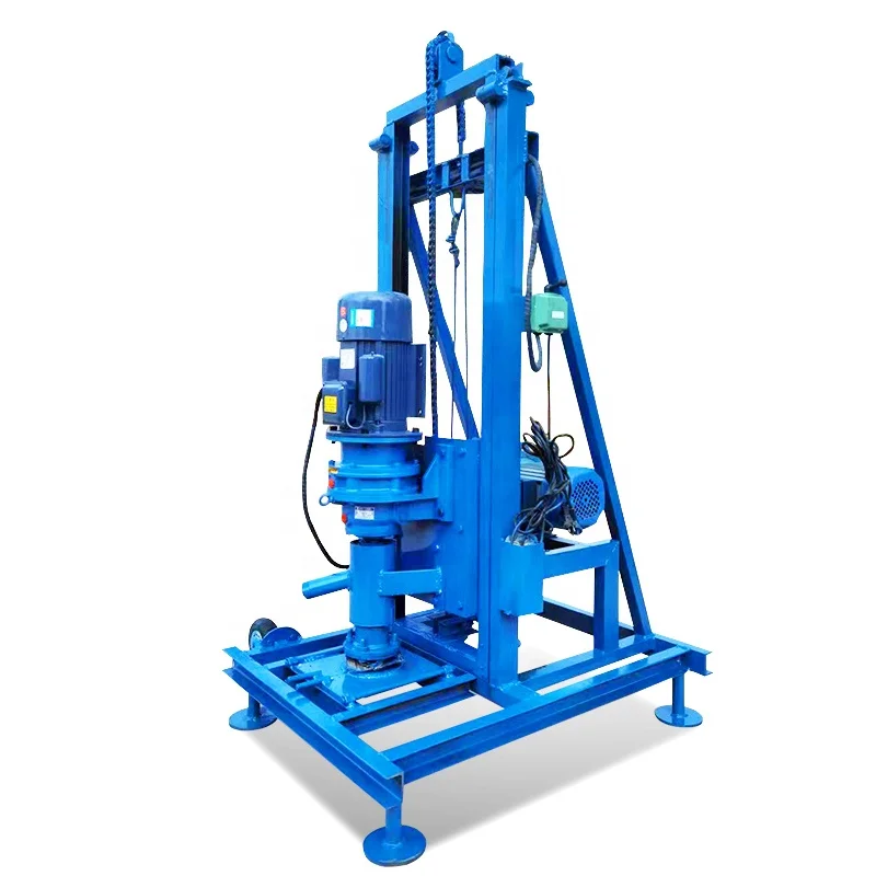 Portable 100m Deep Small Water Bore Well Drilling Machine Electric Hydraulic Underground Core Drill Rig Machine