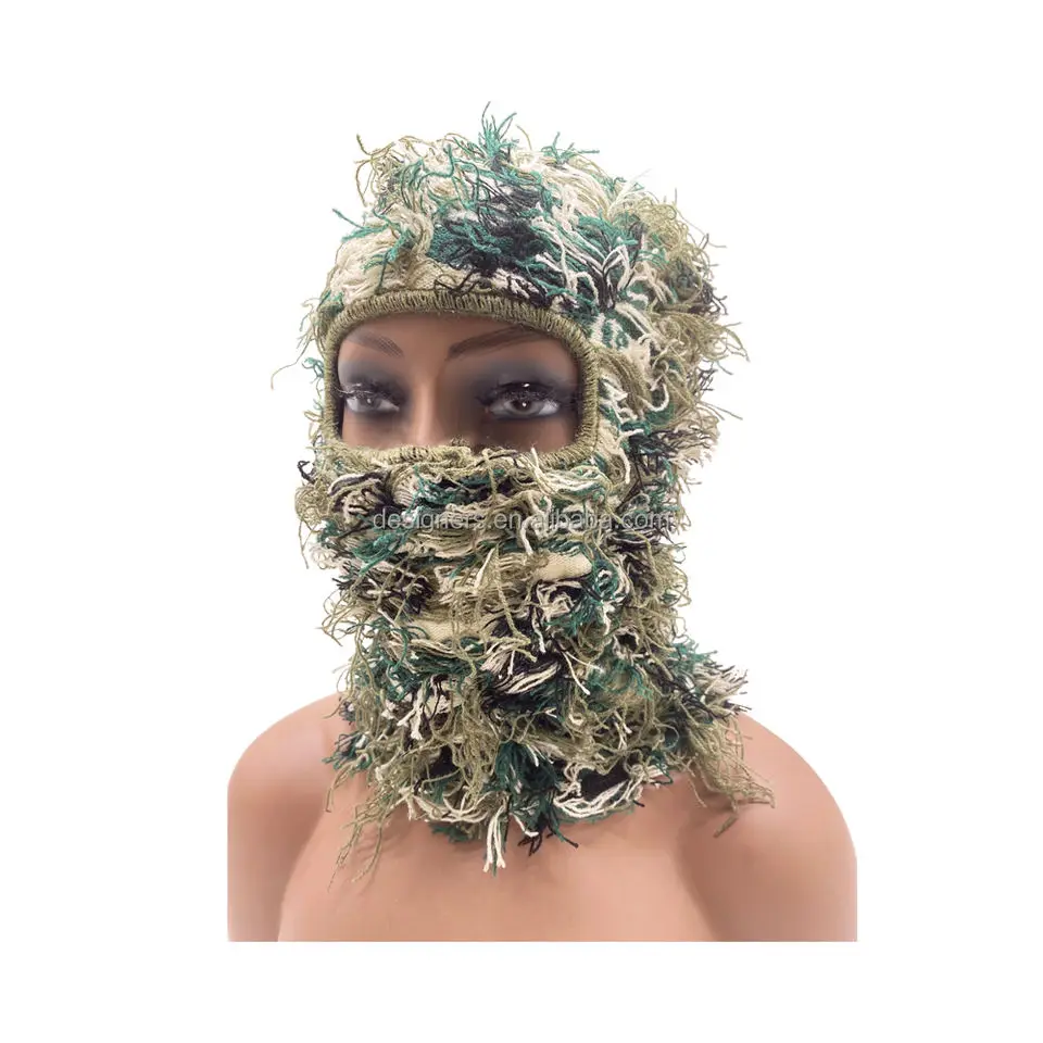 Wholesale knitted balaclava face Knit full face mask cover one hole design balaclava ski mask