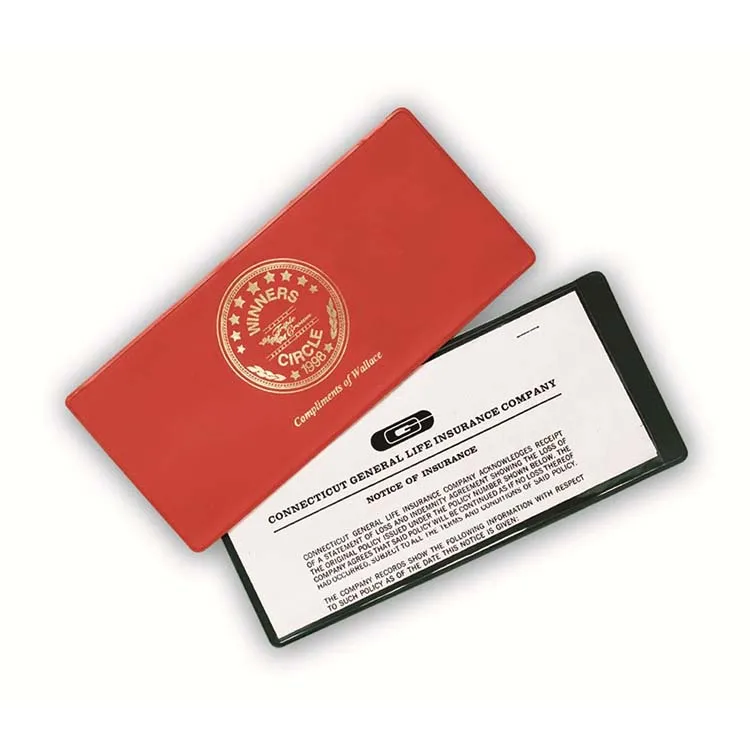 Custom Logo Business Card Holder Clear PVC Vinyl  Travel Plastic Cheap Narrow Side Open Lottery Ticket & Insurance Card Holder